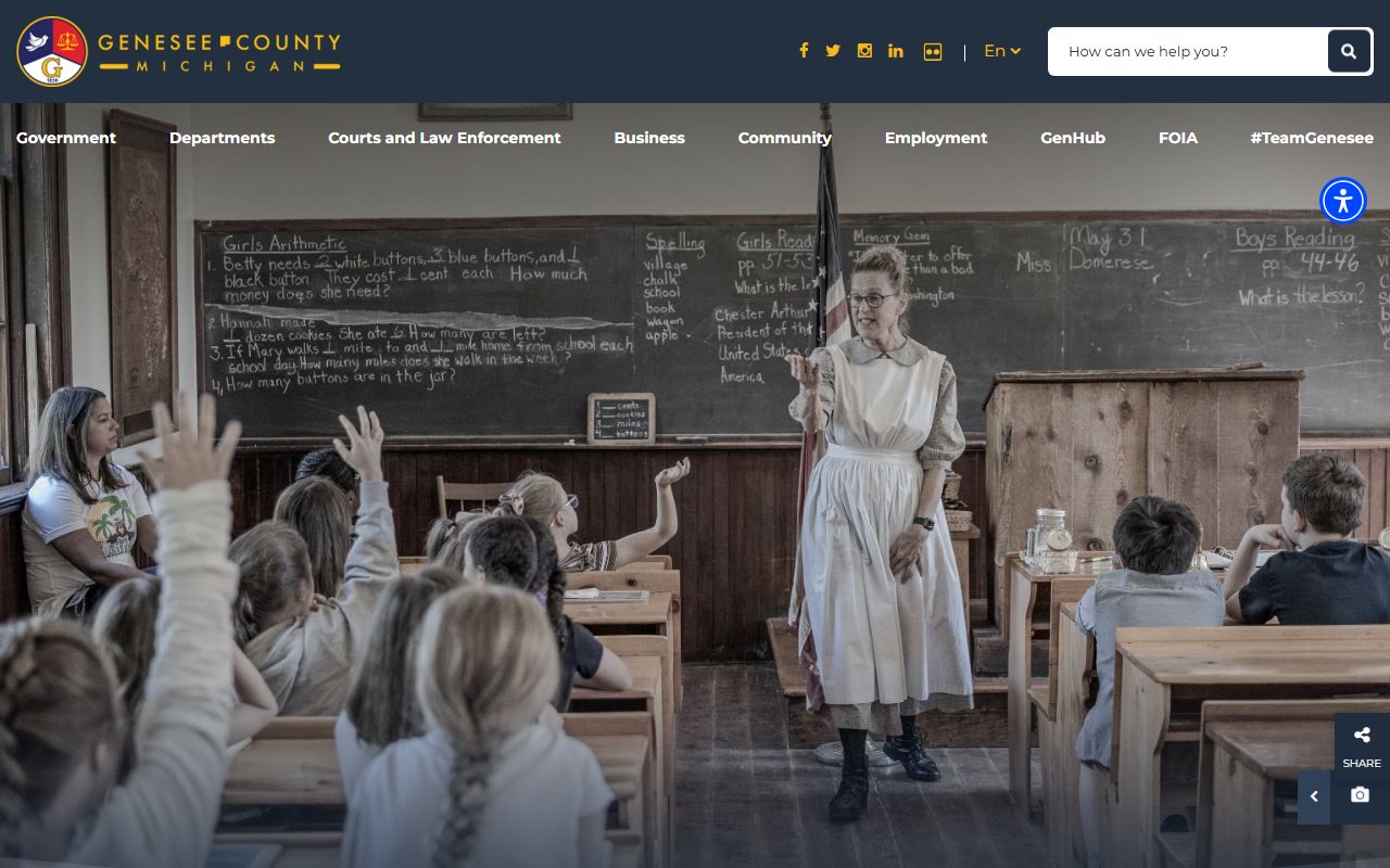 Genesee County main website for Genesee County birth records