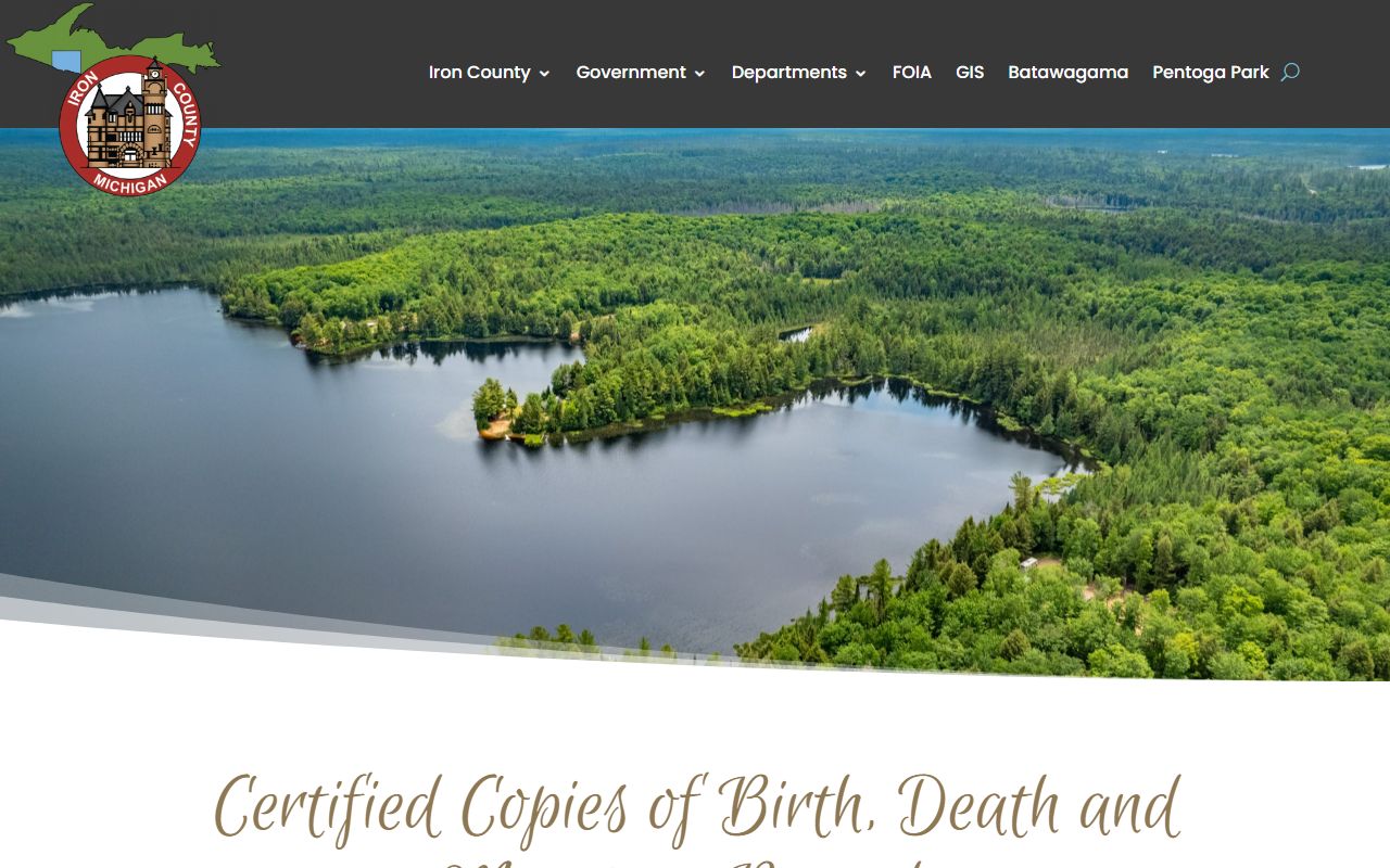 Iron County Clerk vital records page for birth certificate requests